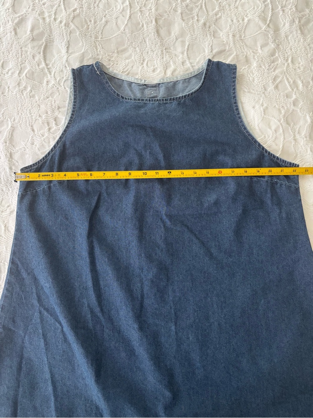 NWOT SHEIN LUNE CURVE Sleeveless Blue Denim Mini Dress with Ruffle Hem - Picture 6 of 6